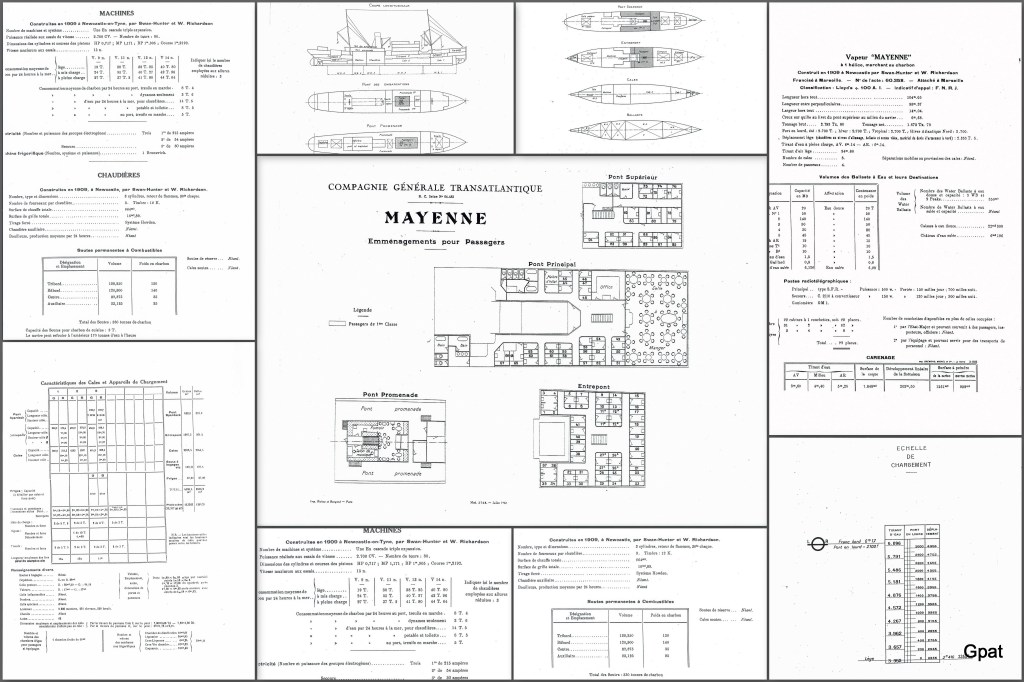 Caractéristiques du petit paquebot-mixte "Mayenne"
